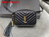 Saint Laurent Lou Belt Bag in Black Matelasse Leather Replica