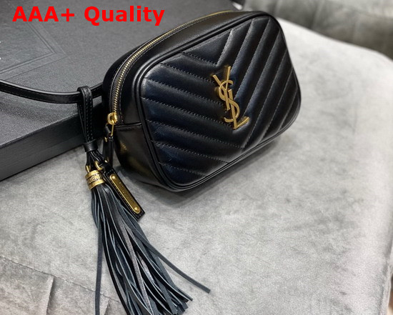 Saint Laurent Lou Belt Bag in Black Matelasse Leather Replica