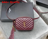 Saint Laurent Lou Belt Bag in Rouge Legion Matelasse Leather Replica