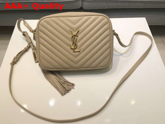 Saint Laurent Lou Camera Bag in Beige Quilted Leather Replica
