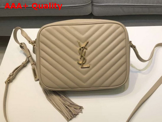 Saint Laurent Lou Camera Bag in Beige Quilted Leather Replica