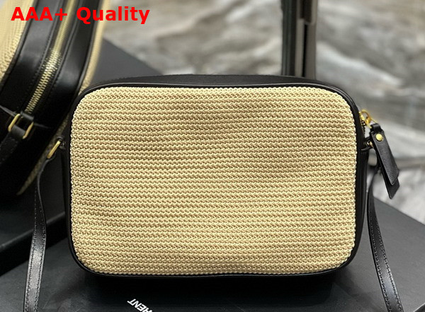 Saint Laurent Lou Camera Bag in Naturel Raffia Replica