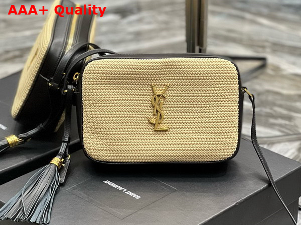 Saint Laurent Lou Camera Bag in Naturel Raffia Replica