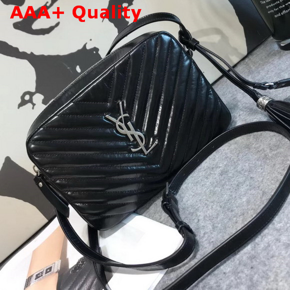 Saint Laurent Lou Camera Bag in Quilted Black Patent Leather Replica