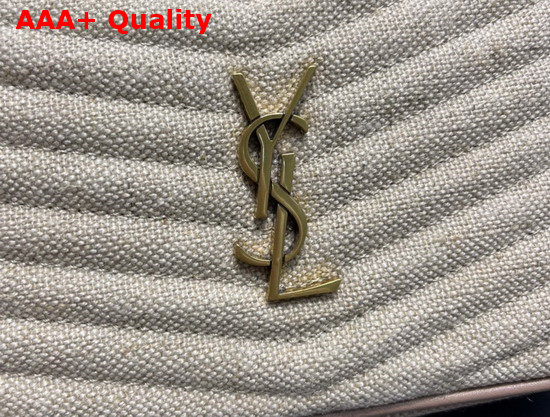 Saint Laurent Lou Mini Bag in Linen Canvas and Leather Taupe Replica