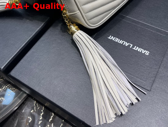 Saint Laurent Lou Mini Bag in Quilted Grain de Poudre Embossed Leather Blanc Vintage Replica