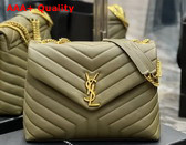 Saint Laurent Loulou Medium Bag in Vert Kaki Matelasse Y Leather Replica