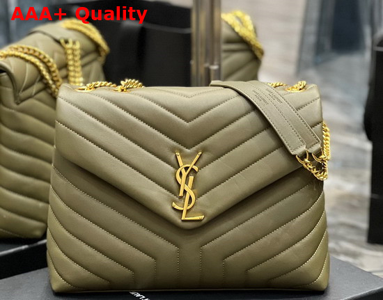 Saint Laurent Loulou Medium Bag in Vert Kaki Matelasse Y Leather Replica