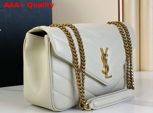 Saint Laurent Loulou Medium in Matelasse Lambskin Blanc Vintage 801439 Replica