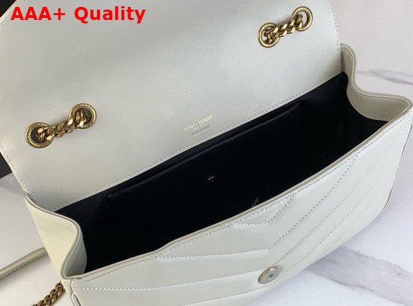 Saint Laurent Loulou Medium in Matelasse Lambskin Blanc Vintage 801439 Replica
