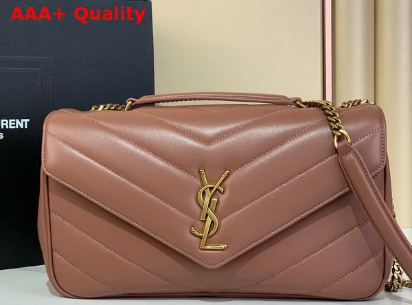 Saint Laurent Loulou Medium in Matelasse Lambskin Dark Beige 801439 Replica