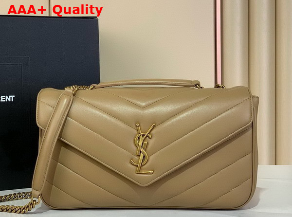 Saint Laurent Loulou Medium in Matelasse Lambskin Dark Beige 801439 Replica