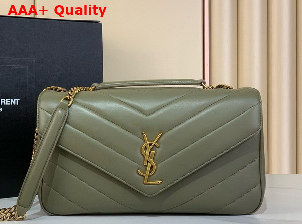 Saint Laurent Loulou Medium in Matelasse Lambskin Strong Moss 801439 Replica