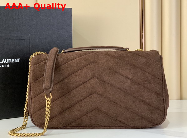 Saint Laurent Loulou Medium in Matelasse Suede Brown Coffee 801439 Replica