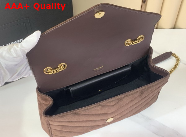 Saint Laurent Loulou Medium in Matelasse Suede Brown Coffee 801439 Replica