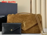 Saint Laurent Loulou Medium in Matelasse Suede Caramel Cognac 801439 Replica