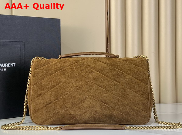 Saint Laurent Loulou Medium in Matelasse Suede Caramel Cognac 801439 Replica