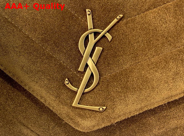 Saint Laurent Loulou Medium in Matelasse Suede Caramel Cognac 801439 Replica