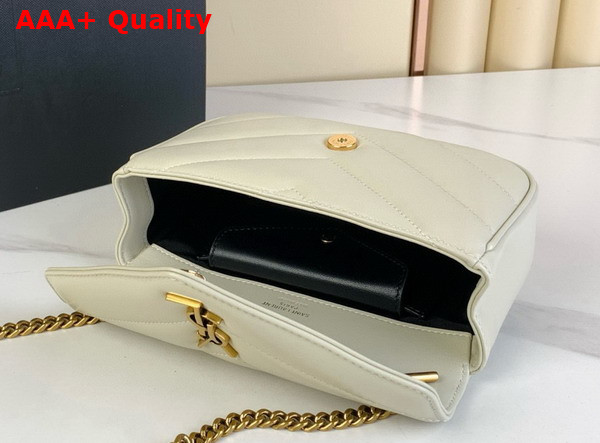 Saint Laurent Loulou Mini in Lambskin Blanc Vintage 821749 Replica