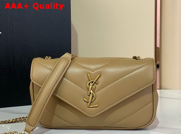 Saint Laurent Loulou Mini in Lambskin Dark Beige 821749 Replica