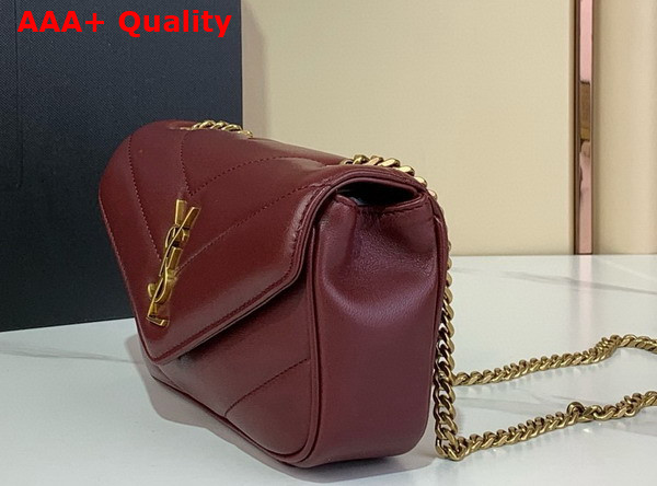 Saint Laurent Loulou Mini in Lambskin Rouge Cabernet 821749 Replica