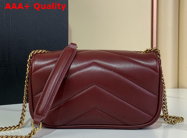 Saint Laurent Loulou Mini in Lambskin Rouge Cabernet 821749 Replica