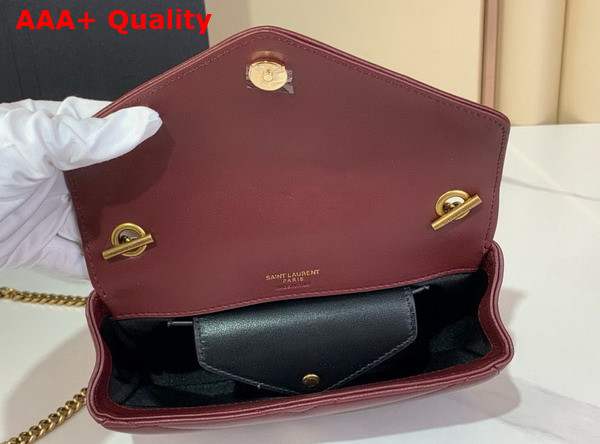 Saint Laurent Loulou Mini in Lambskin Rouge Cabernet 821749 Replica