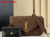 Saint Laurent Loulou Mini in Matelasse Suede Brown Coffee 821749 Replica