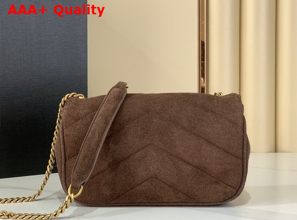Saint Laurent Loulou Mini in Matelasse Suede Brown Coffee 821749 Replica
