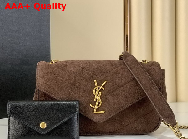 Saint Laurent Loulou Mini in Matelasse Suede Brown Coffee 821749 Replica