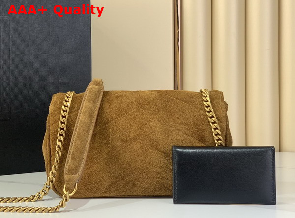 Saint Laurent Loulou Mini in Matelasse Suede Caramel Cognac 821749 Replica