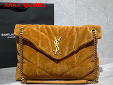 Saint Laurent Loulou Puffer Medium Bag in Cinnamon Quilted Suede and Lambskin Replica
