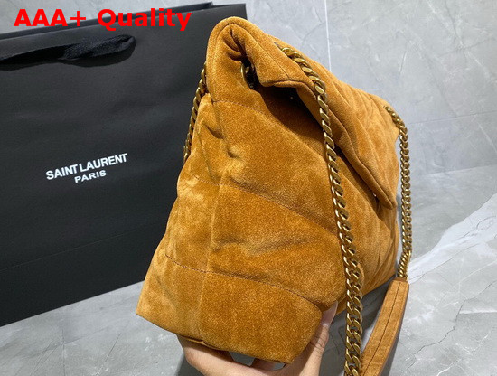 Saint Laurent Loulou Puffer Medium Bag in Cinnamon Quilted Suede and Lambskin Replica