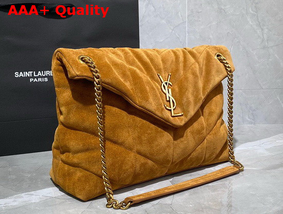 Saint Laurent Loulou Puffer Small Bag in Cinnamon Quilted Suede and Lambskin Replica