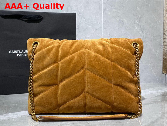 Saint Laurent Loulou Puffer Small Bag in Cinnamon Quilted Suede and Lambskin Replica