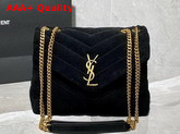 Saint Laurent Loulou Small Bag in Y Quilted Suede Black Replica