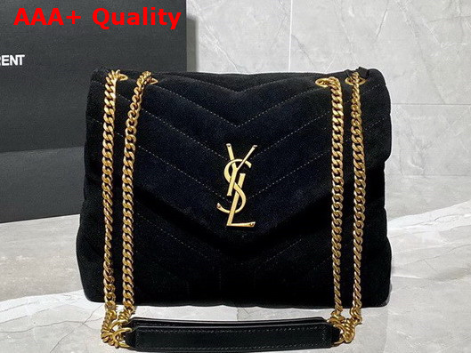 Saint Laurent Loulou Small Bag in Y Quilted Suede Black Replica