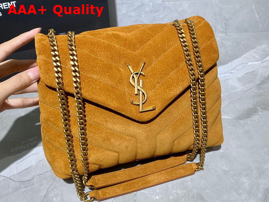 Saint Laurent Loulou Small Bag in Y Quilted Suede Cinnamon Replica