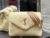 Saint Laurent Loulou Small Chain Bag in Beige Shearling Replica