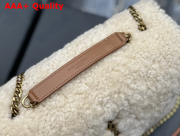 Saint Laurent Loulou Small Chain Bag in Beige Shearling Replica
