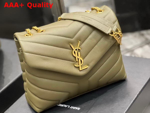 Saint Laurent Loulou Small Chain Bag in Grey Khaki Quilted Y Leather Replica