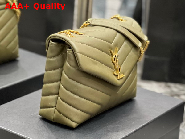 Saint Laurent Loulou Small Chain Bag in Grey Khaki Quilted Y Leather Replica