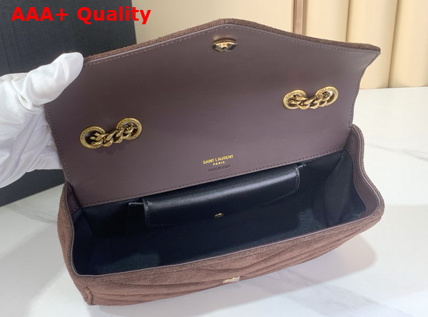 Saint Laurent Loulou Small in Matelasse Suede Brown Coffee 871618 Replica