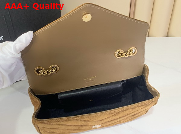 Saint Laurent Loulou Small in Matelasse Suede Caramel Cognac 871618 Replica