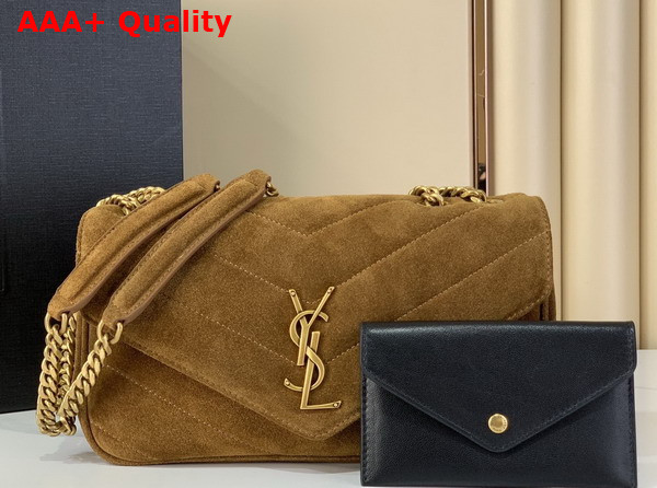 Saint Laurent Loulou Small in Matelasse Suede Caramel Cognac 871618 Replica
