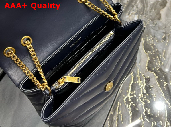 Saint Laurent Loulou Small in Navy Blue Quilted Leather Replica