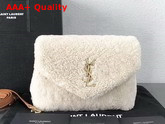 Saint Laurent Loulou Toy Bag in Ivory Shearling Replica