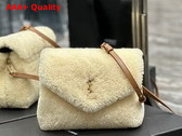 Saint Laurent Loulou Toy Strap Bag in Beige Shearling Replica