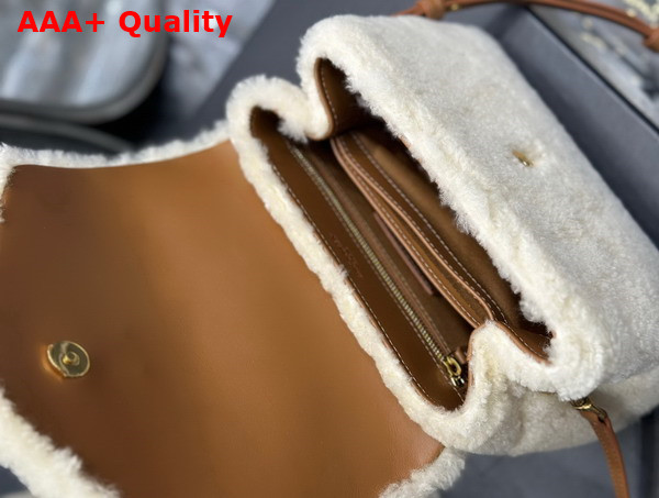 Saint Laurent Loulou Toy Strap Bag in Beige Shearling Replica