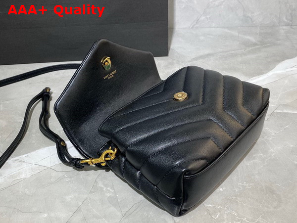 Saint Laurent Loulou Toy Strap Bag in Black Matelasse Y Leather Replica